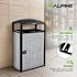 Alpine Industries 55-Gallon All Weather Outdoor Trash Can Receptacle With Door