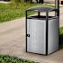 Alpine Industries 55-Gallon All Weather Outdoor Trash Can Receptacle With Door