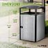 Alpine Industries 55-Gallon All Weather Outdoor Trash Can Receptacle With Door