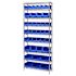 Quantum Storage Systems Wire Shelving Blue Bin 60 X 12 X 86 Black Epoxy Finish