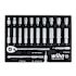 Wiha 24 Piece 3/8" Drive Professional Standard And Deep Socket Tray Set - Metric