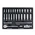 Wiha 27 Piece 1/4" Drive Professional Standard And Deep Socket Tray Set - Metric