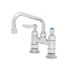 T&S Brass And Bronze Dbl Pantry Faucet Deck Mnt 4" Centers 6" Swing Nozzle 059x