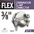Halex 3/8 in. Flexible Metal Conduit (FMC) Combination Clamp Connector Standard Fitting (5-Pack)