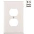 Leviton 1-Gang White Duplex Outlet/Receptacle Nylon Midway/Midsize Wall Plate (10-Pack) PJ8-WM