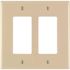 Leviton 2-Gang Ivory Decora/Rocker Nylon Midway/Midsize Wall Plate (1-Pack) PJ262-I