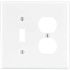 Leviton 2-Gang White 1-Toggle / 1-Duplex Outlet/Receptacle Nylon Midway/Midsize Wall Plate (1-Pack) PJ18-W
