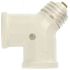 Leviton 660-Watt Keyless Twin-Socket Lamp Holder Adapter 128-W
