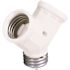 Leviton 660-Watt Keyless Twin-Socket Lamp Holder Adapter 128-W