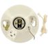 Leviton Glazed Porcelain Lamp Holder with Pull Chain and Outlet 9726-C