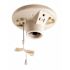 Leviton Glazed Porcelain Lamp Holder with Pull Chain and Outlet 9726-C