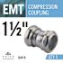 Halex 1-1/2 in. Electrical Metallic Tube (EMT) Compression Coupling (2-Pack)