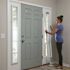 ODL White Cordless Add On Enclosed Aluminum Blinds with 1/2 in. Slats for 7 in. Wide x 64 in. Length Side Light Door Windows