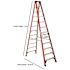 Werner 12 ft. Fiberglass Step Ladder (16 ft. Reach Height) with 300 lb. Load Capacity Type IA Duty Rating