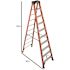 Werner 10 ft. Fiberglass Step Ladder (14 ft. Reach Height) 300 lb. Load Capacity Type IA Duty Rating
