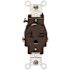 Leviton 20 Amp Commercial Grade Double-Pole Single Outlet, Brown 5821