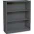 HON COMPANY METAL BOOKCASE, 3 SHELVES, 34-1/2W X 12-5/8D X 41H, CHARCOAL