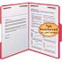 Smead 2 Fastners Folders with 1/3 Cut Assorted Top Tab Letter, Red (50-Pack)