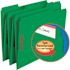 Smead 2 Fastners Folders with 1/3 Cut Assorted Top Tab Letter, Green (50-Pack)