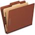 TOPS Pendaflex Pressboard Classification Letter Folder 4-Section, Red (10/Box)
