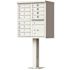 Florence USPS Delivery Pedestal Mounted vital Cluster Box Unit with 12 Mailboxes, 1 Parcel Locker in Postal Grey