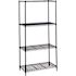 Safco 48 in. W x 18 in. D x 72 in. H Black Industrial Wire 4-Tier Shelving Starter Kit