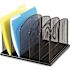 Safco 12-1/2 in. x 11-1/4 in. x 8-1/4 in. Mesh Desk Organizer 5-Sections Steel, Black