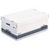Fellowes Mfg. STOR/FILE STORAGE BOX, LEGAL, LOCKING LID, WHITE/BLUE, 4/CARTON