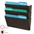 Deflect-o 13 in. x 4 in. x 7 in. Docupockets 3-Pocket Wall Set Plastic Letter, Black
