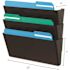 Deflect-o 13 in. x 4 in. x 7 in. Docupockets 3-Pocket Wall Set Plastic Letter, Black