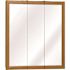 24w X 26" Surface Mount Oak Tri-View Wood Mirrored Medicine Cabinet