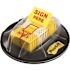 Post-It FLAGS IN DESK GRIP DISPENSER, SIGN HERE, YELLOW, 200 FLAGS PER DISPENSER