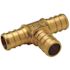 Zurn 3/4 in. Barb x 3/4 in. Barb x 1/2 in. Barb PEX Brass Tee fitting (Bag of 50)