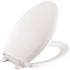KOHLER Cachet Quiet-Close Elongated Closed Front Toilet Seat with Grip-Tight Bumpers in White
