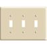 Leviton 3-Gang Ivory Toggle Nylon Midway/Midsize Wall Plate (1-Pack) 00PJ3-00I