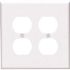 Leviton 2-Gang White Duplex Outlet/Receptacle Nylon Midway/Midsize Wall Plate (1-Pack) PJ82-W