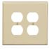 Leviton 2-Gang Ivory Duplex Outlet/Receptacle Nylon Midway/Midsize Wall Plate (1-Pack) PJ82-I