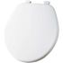 Church Round Enameled Wood Closed Front Toilet Seat in White Removes for Easy Cleaning