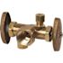 BrassCraft 1/2 in. FIP Inlet x 3/8 in. O.D. Comp x 3/8 in. O.D. Comp Dual Outlet Dual Shut-Off Multi-Turn Angle Valve