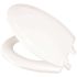 ProPlus Elongated Wood Toilet Seat Closed Front With Lid And Color Matched Hinges White
