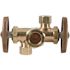 BrassCraft 1/2 in. Nom Comp Inlet x 3/8 in. O.D. Comp x 3/8 in. O.D. Comp Dual Outlet Dual Shut-Off Rough Brass Angle Valve