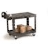 Rubbermaid Commercial Products Heavy-Duty 2-Shelf Resin Utility Cart in Black with Flat Shelf in Medium