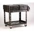 Rubbermaid Commercial Products Heavy-Duty 2-Shelf Resin Utility Cart in Black with Flat Shelf in Medium