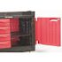 Rubbermaid Commercial Products 26.25 in. x 49 in. x 38 in. 4-Drawers Small Utility Cart in Red/Black with Cabinet
