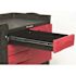 Rubbermaid Commercial Products 26.25 in. x 49 in. x 38 in. 4-Drawers Small Utility Cart in Red/Black with Cabinet