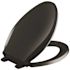 KOHLER Cachet Quiet-Close Elongated Closed-Front Toilet Seat with Grip-Tight Bumpers in Black