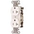 HUBBELL WIRING 20 Amp Hubbell Commercial Grade Duplex Receptacle, White