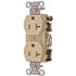 HUBBELL WIRING 20 Amp Hubbell Commercial Industrial Grade Duplex Receptacle, Ivory