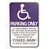 HY-KO 18 in. x 12 in. Aluminum Handicapped Parking Only Sign