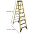 Werner 10 ft. Yellow Fiberglass Step Ladder with 375 lbs. Load Capacity Type IAA Duty Rating